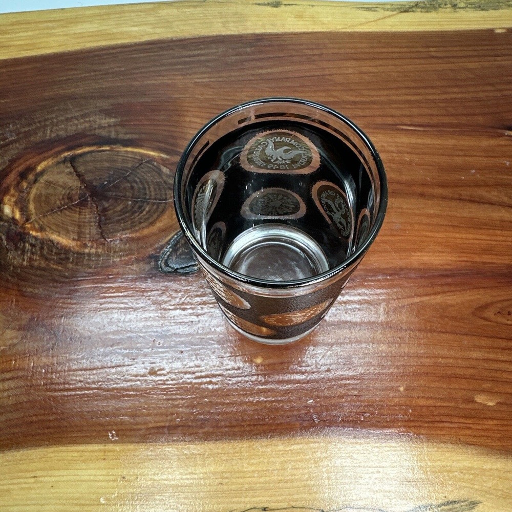 Vintage Libbey Tumbler Glass 1960 Black Gold Mid Century Modern - Picture 4 of 6